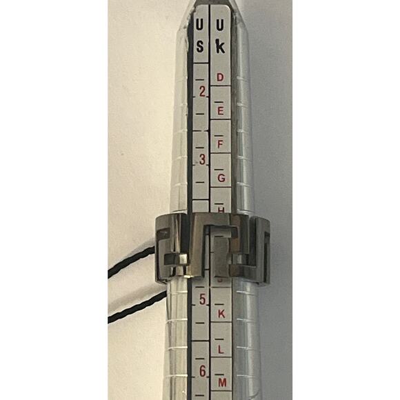 Versace Greca Ring - Black/Silver - Size 4.75 - Unisex - NEW - Picture 11 of 12